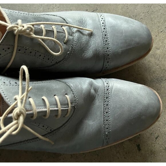 JD FISK Men’s Size 10 Blue Light Leather Suede Sole Lace up OXFORD SHOES - Picture 13 of 14